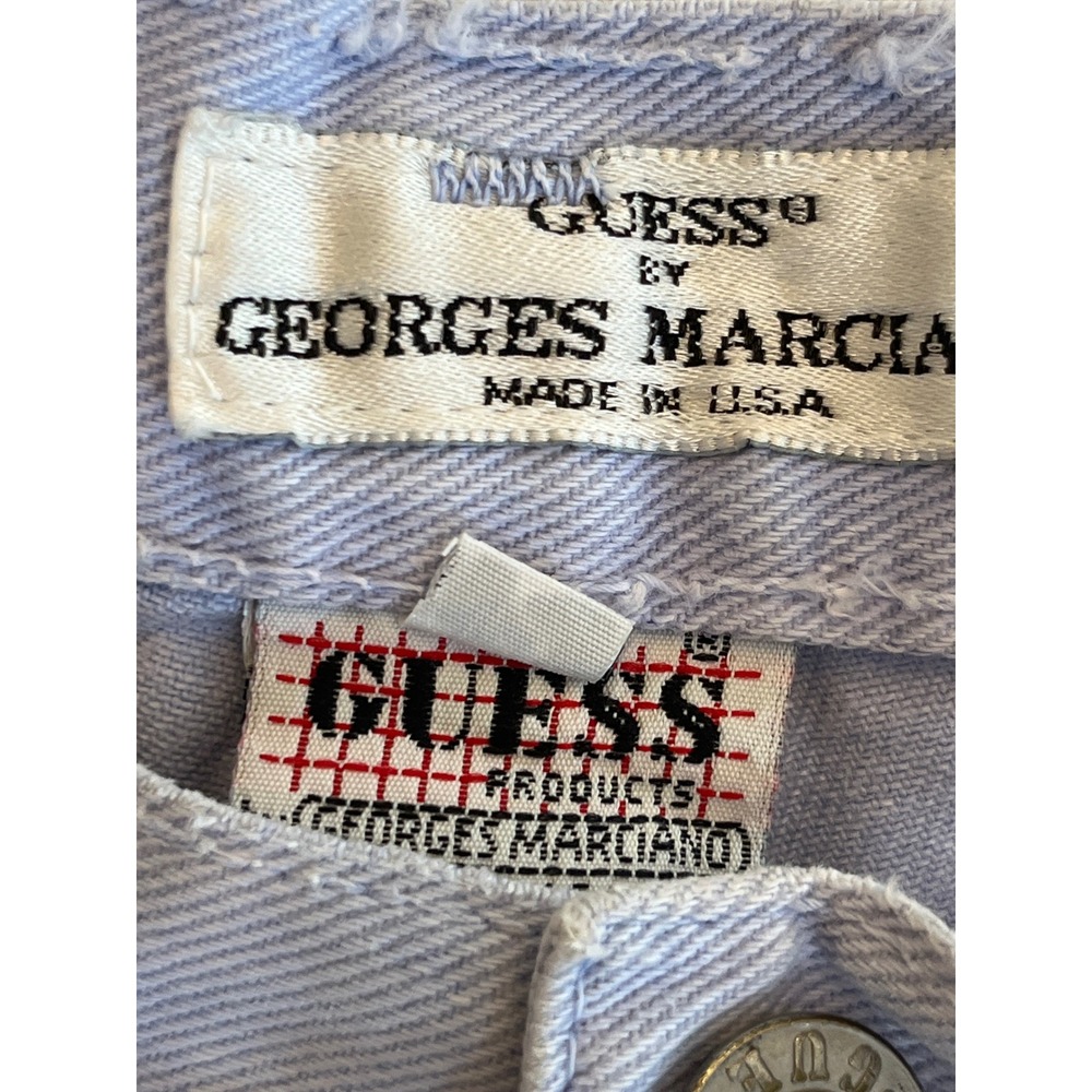 Vintage Guess by Georges Marciano Lavender Denim Shorts‎ High Waist USA Made 2